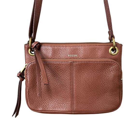 Fossil Karli Crossbody Cognac 100% Leather - Picture 1 of 6